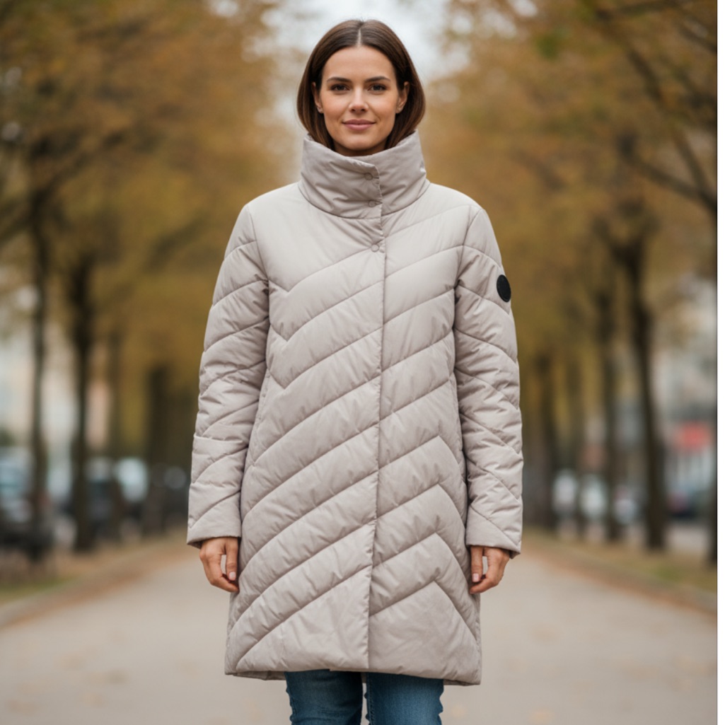 Aquatalia Silver Puffer Jacket Sz Medium Never Worn Italy